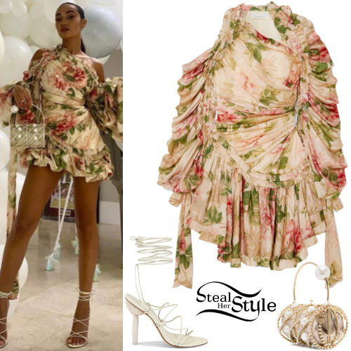 Floral Dress, White Sandals