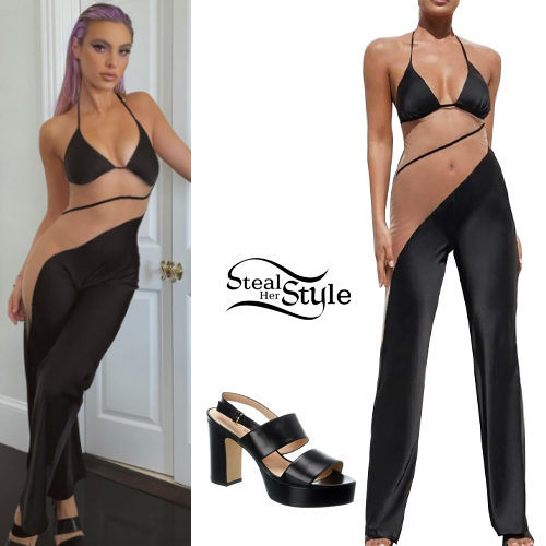 Black Jumpsuit and Sandals