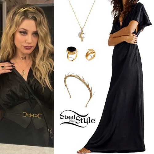 Black Gown, Gold Headband