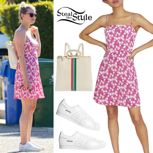 Pink Mini Dress, White Sneakers