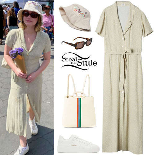 Shirt Dress, White Sneakers