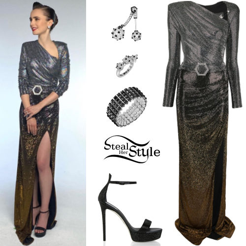 Crystal Gown, Platform Sandals