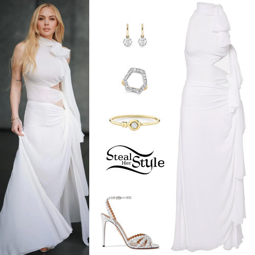 White Dress, Silver Sandals