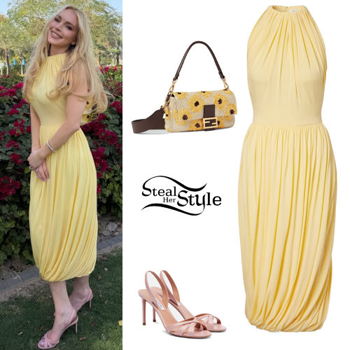 Yellow Dress, Nude Sandals
