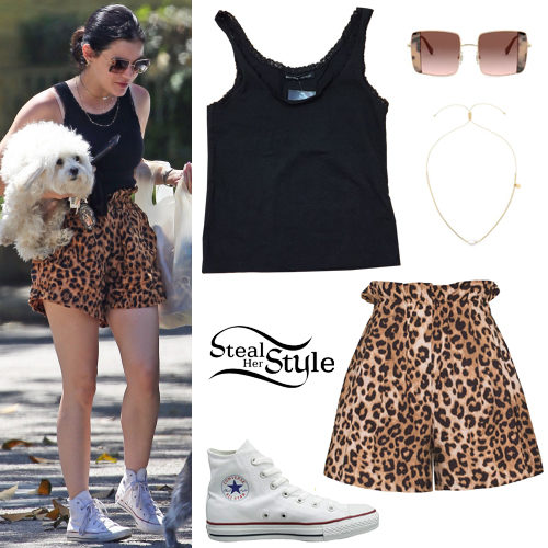 Black Tank Top, Leopard Shorts