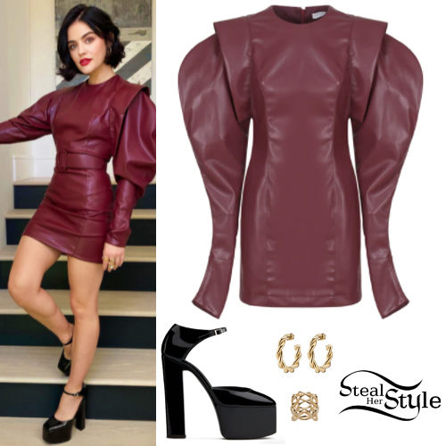 Leather Mini Dress, Platform Shoes