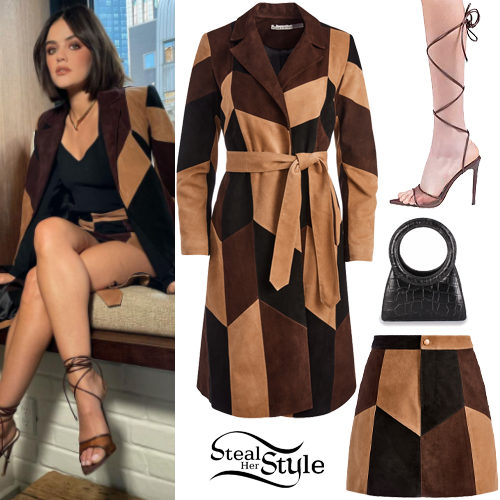 Patchwork Suede Coat and Skirt
