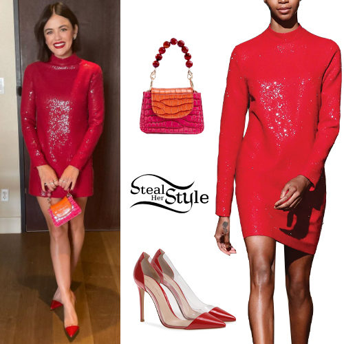 Red Mini Dress and Pumps