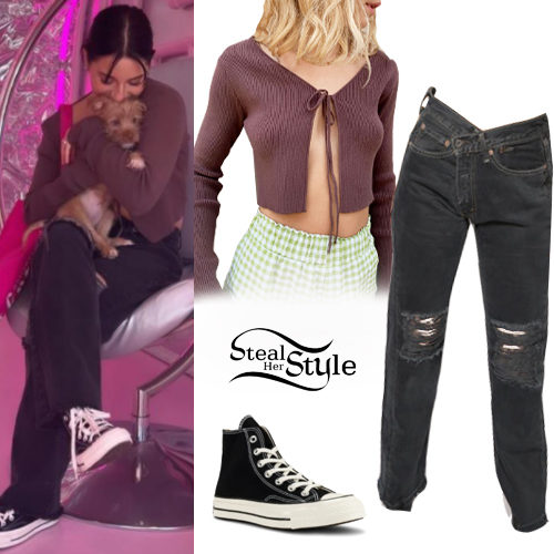 Brown Cardigan, Ripped Jeans