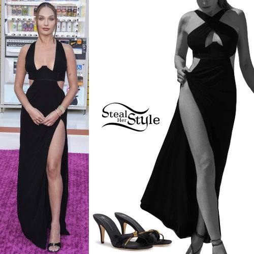 Black Dress, Mule Sandals