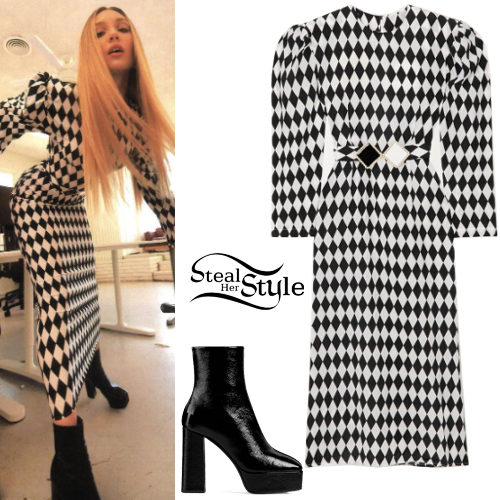 Black White Dress and Boots