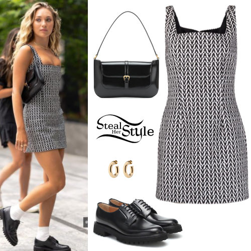 Printed Mini Dress, Black Shoes