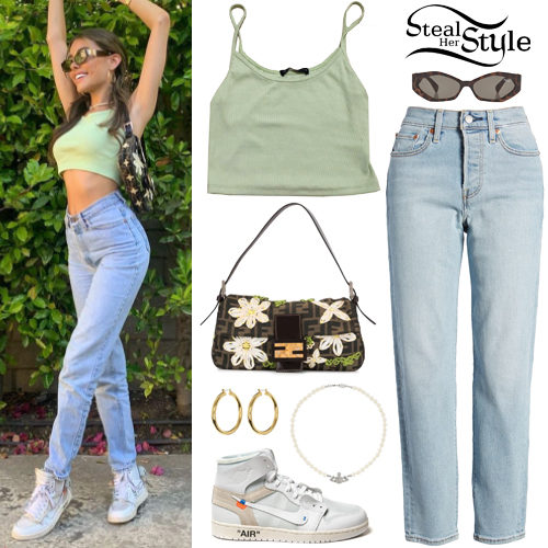 Green Crop Top, Blue Jeans