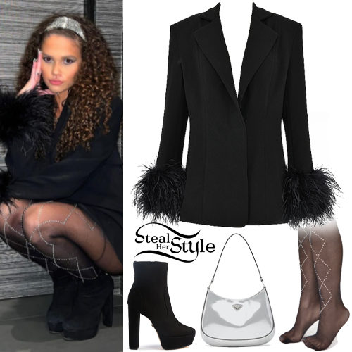 Feather Blazer, Silver Bag