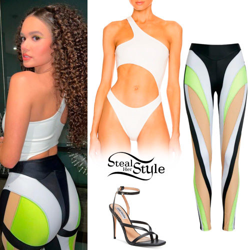 White Bodysuit, Panel Neon Pants