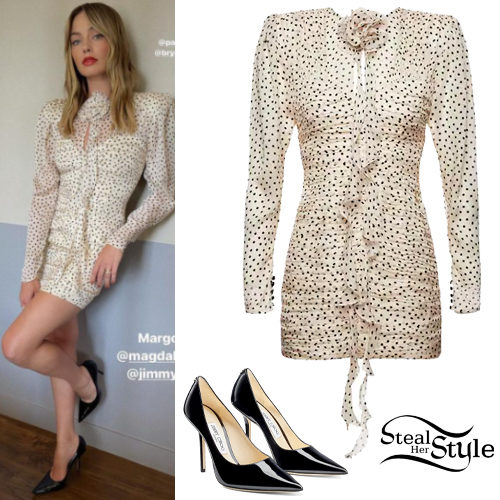 Polka Dot Mini Dress and Patent Pumps