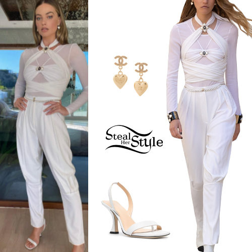 Chanel Mesh Wrap Top and Pleated Trousers