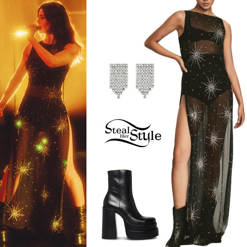 Embellished Dress, Platform Boots
