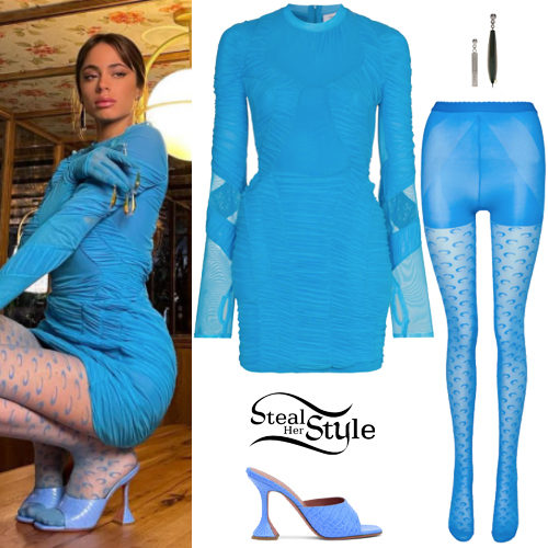 Blue Mini Dress, Croc Mules