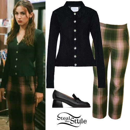 Black Cardigan, Plaid Pants