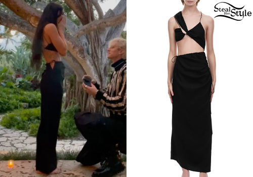 Black Asymmetric Maxi Dress