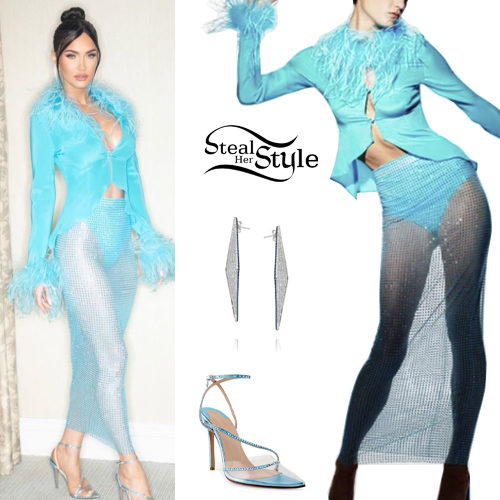 Feather Blouse, Crystal Skirt