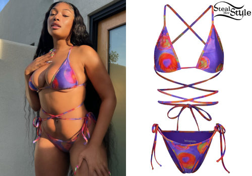 Purple Printed Bikini