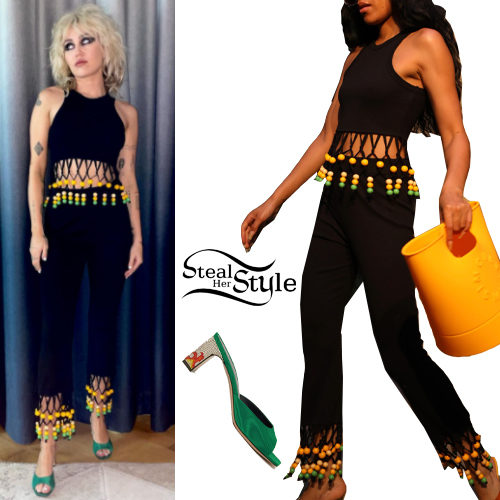 Black Beaded Top and Pants