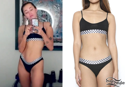 Black Checker Waistband Bralette and Briefs