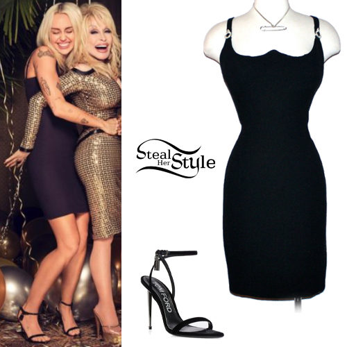 Black Mini Dress and Sandals