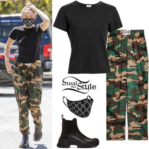 Black T-Shirt, Camo Pants