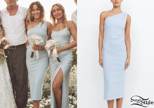 Blue Asymmetrical Midi Dress