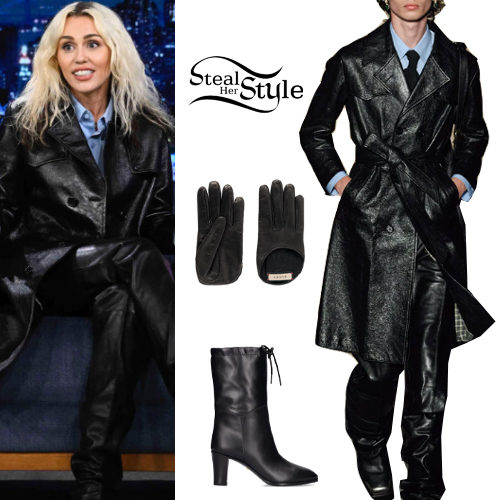 Blue Shirt, Leather Coat