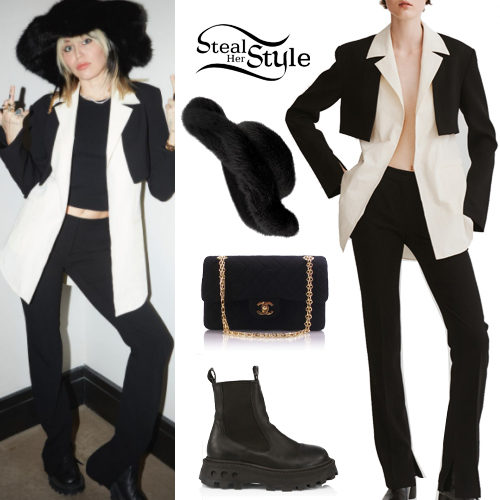 Colorblock Blazer, Black Pants