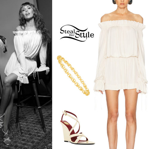 White Mini Dress and Sandals
