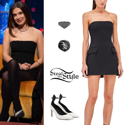 Black Mini Dress, White Pumps