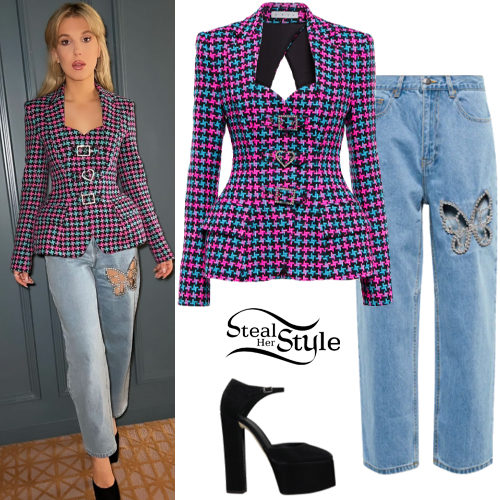 Houndstooth Blazer, Cutout Jeans