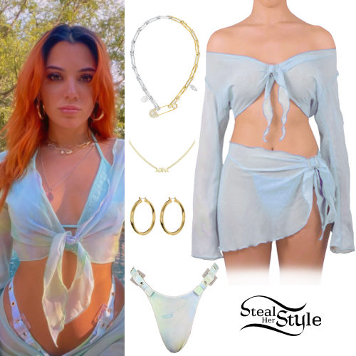 Blue Crop Top and Skirt