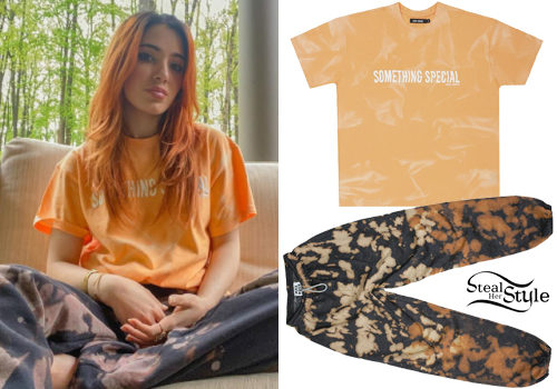 Green T-Shirt, Tie-Dye Pants