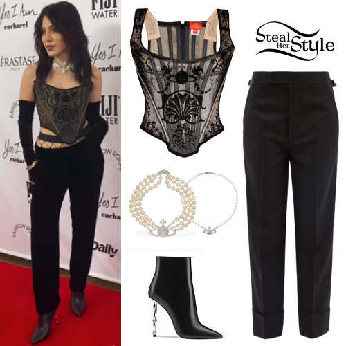 Lace Corset, Black Pants