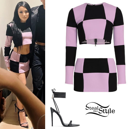 Lilac Check Top and Skirt