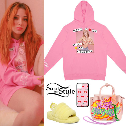Pink Hoodie, Yellow Fur Shoes