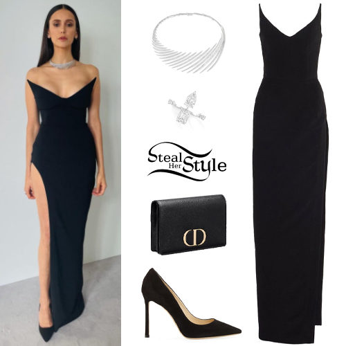 Black Dress and Suede Pumps