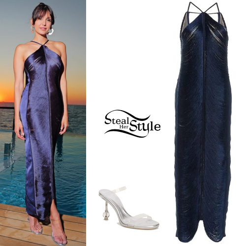 Blue Dress, Clear Sandals