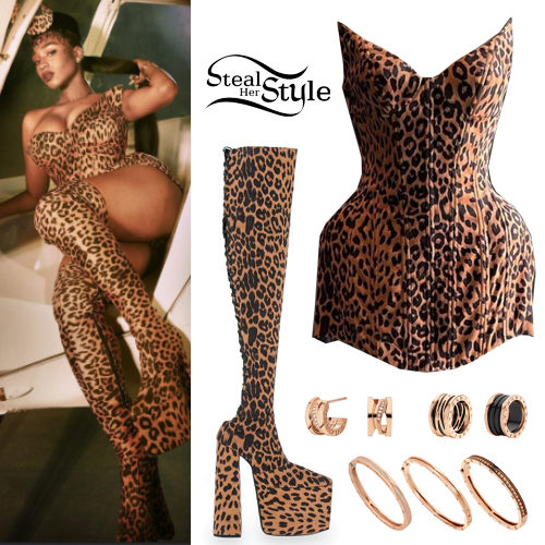 Leopard Corset Dress and Boots