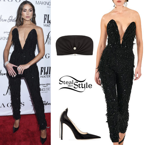 Fringed Sequin Jumpsuit and Chain Pumps