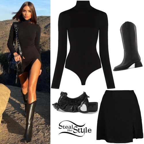 Black Bodysuit and Skirt