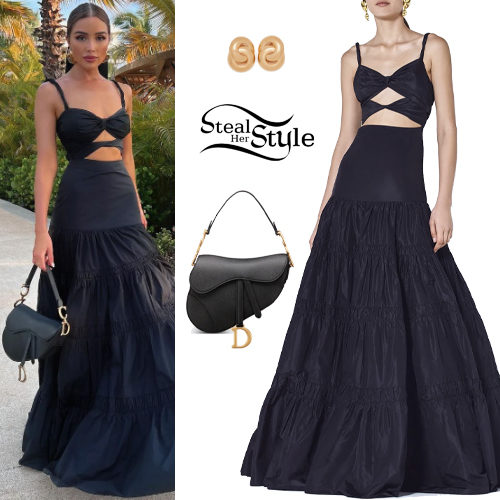 Black Dress, Gold Earrings