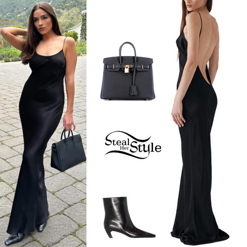 Black Maxi Dress and Boots