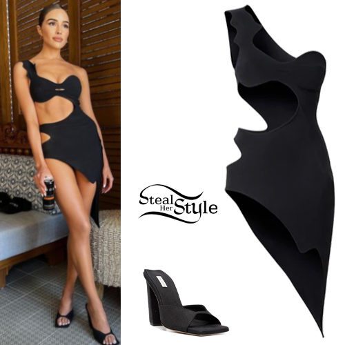 Black Mini Dress and Sandals